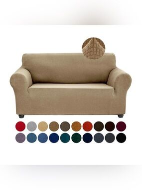 Tan Furniture Cover w/Stretch Kid & Pet Friendly Washable Size LOVESEAT